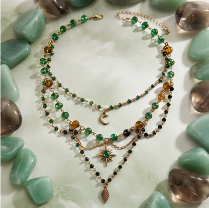 Celestial Emerald Layered Necklace