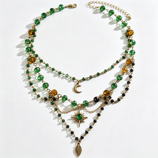 Celestial Emerald Layered Necklace