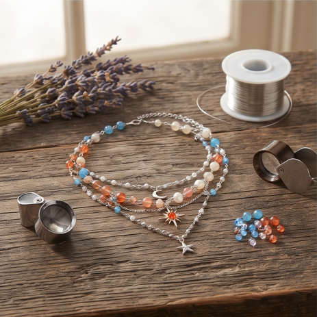 Coastal Sunrise Star Layered Charm Necklace