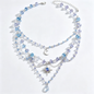 Blue Moon Crystal Layered Celestial Charm Necklace