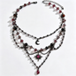 Dark Celestial Layered Garnet Charm Necklace
