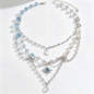Celestial Ocean Crystal Layered Charm Necklace